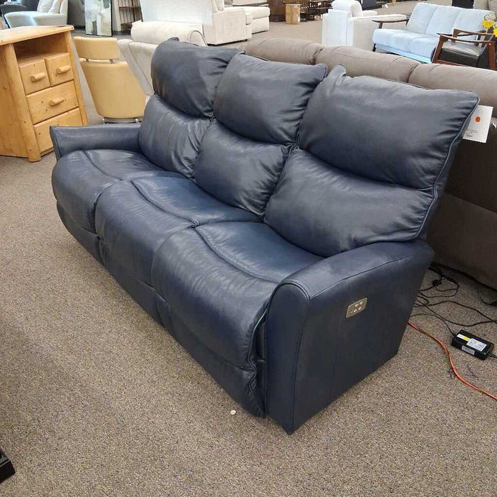 "Rowan" Blue Leather Pwh Sofa