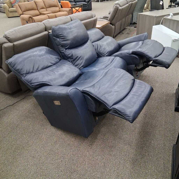 "Rowan" Blue Leather Pwh Sofa