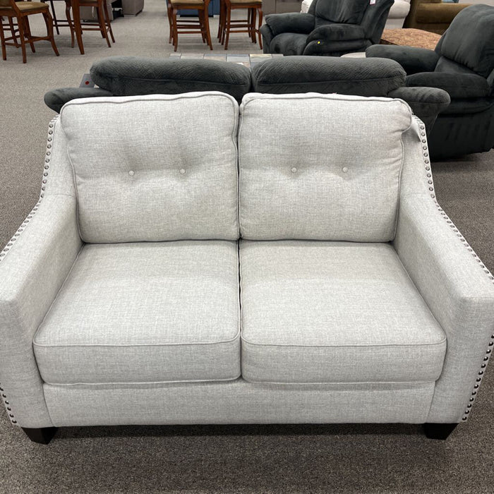 Grey Nailhead Loveseat