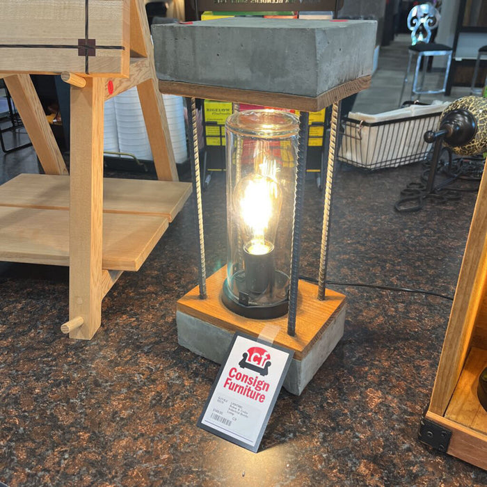 Rebar & Cedar Industrial Bottle Lamp