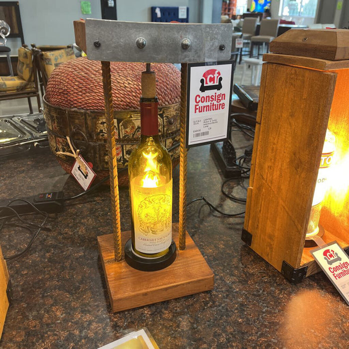 Rebar & Cedar Industrial Bottle Lamp