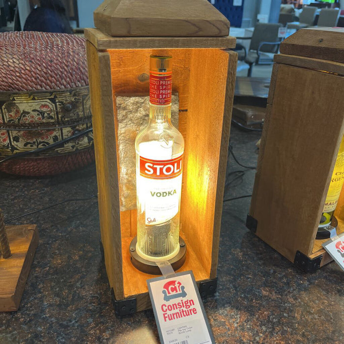 Flip-top Cedar Bottle Lamp