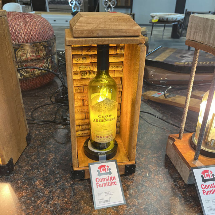 Flip-top Cedar Bottle Lamp