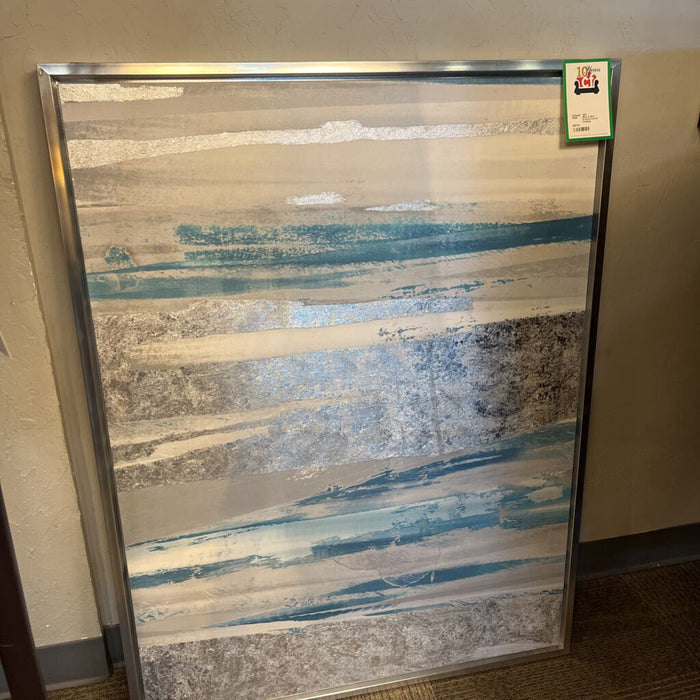 Blue & Silver Framed Canvas Painting