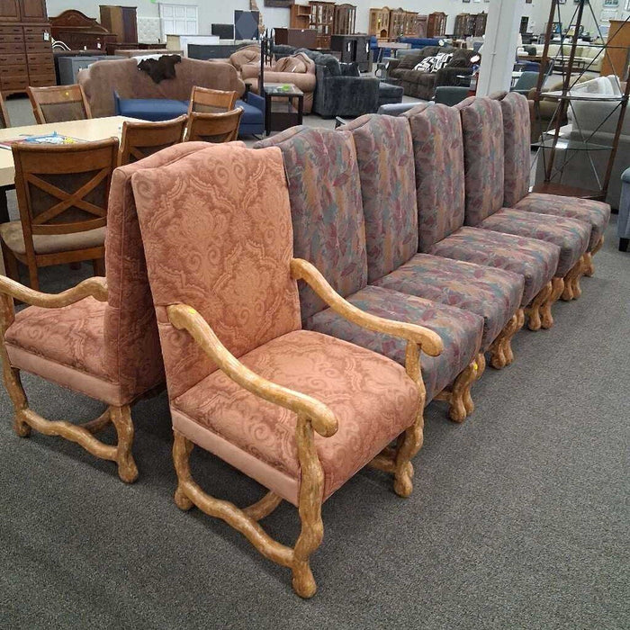 Set of 12 Floral Formal Dining Chairs