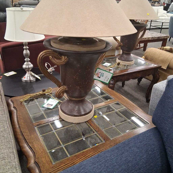 Brown & Gold Vase Lamp