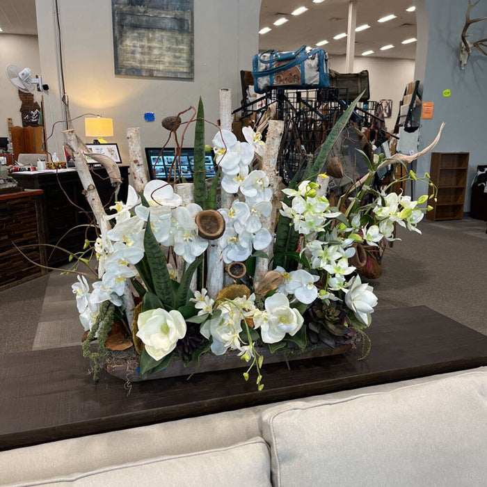 Birch Branch Accent in Long Wood Planter