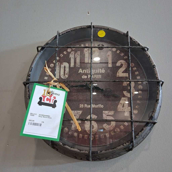 Gray Metal Clock