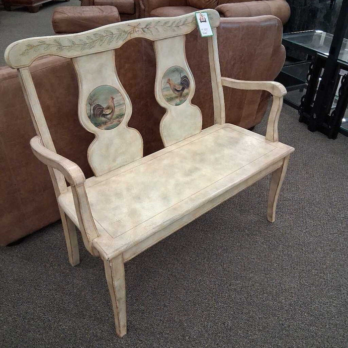 Painted Farm Style Bench