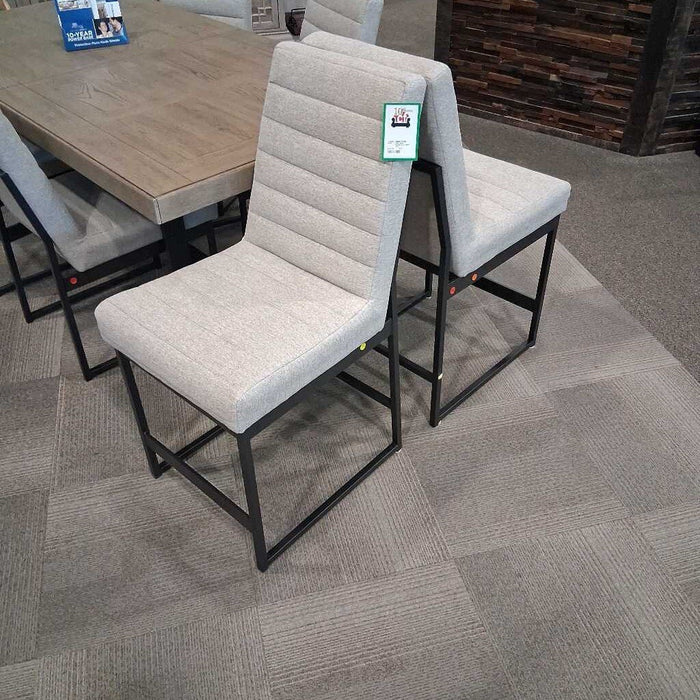 Pair "Eden" Stools Grey Fabric