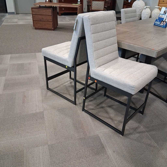 Pair "Eden" Stools Grey Fabric