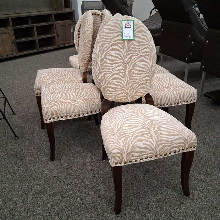 Set of 6 Zebra Print Chairs