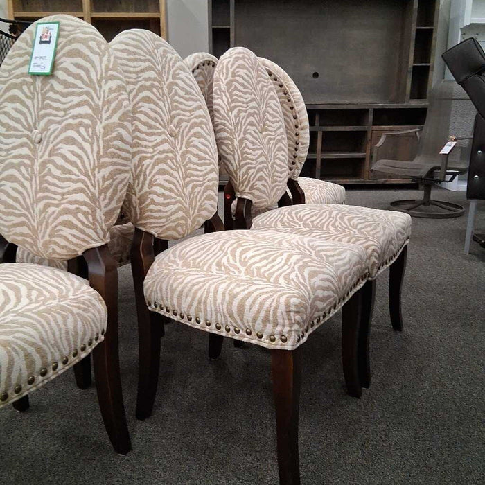 Set of 6 Zebra Print Chairs