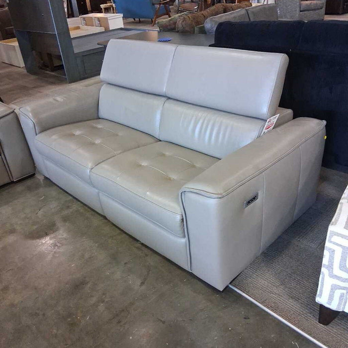 Kopervik Gray Leather Pwh Sofa