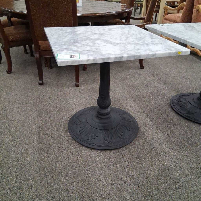 Cast Iron & White Marble Table