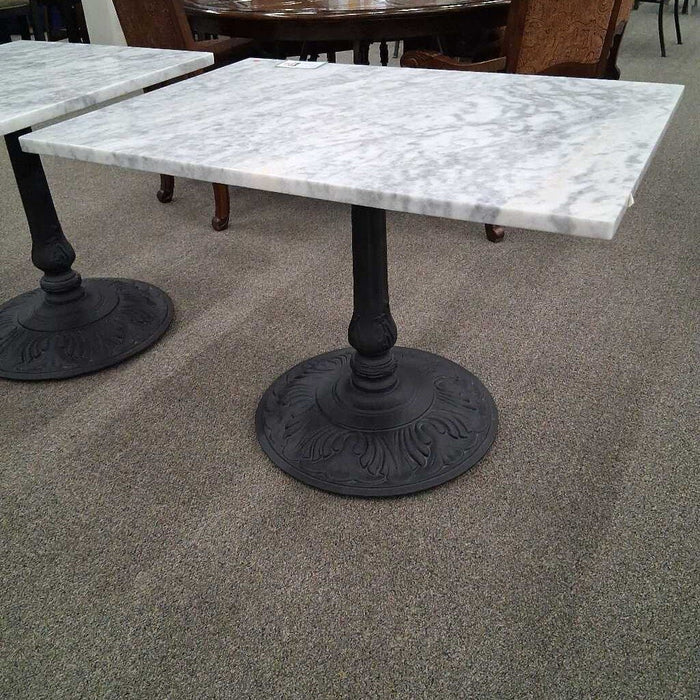 Cast Iron & White Marble Table