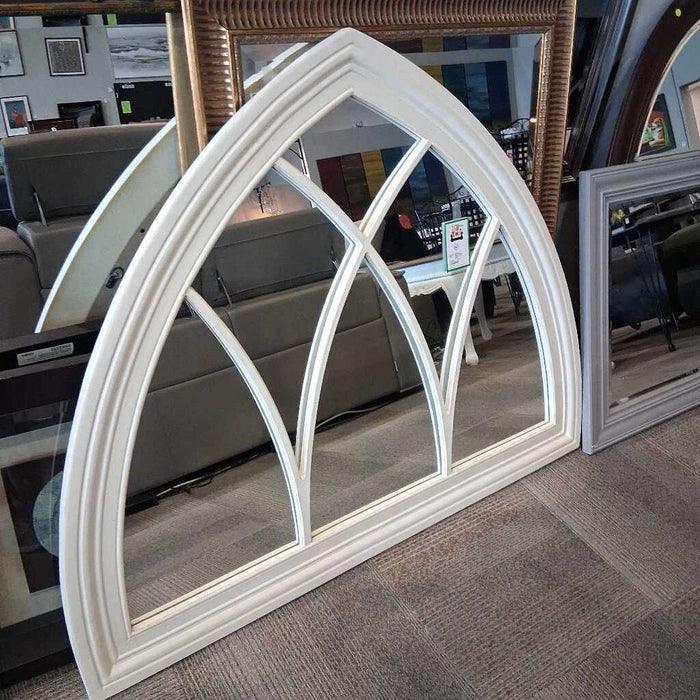 White Arched Window Style Mirror
