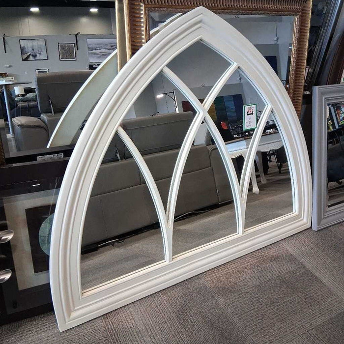 White Arched Window Style Mirror
