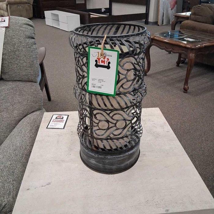 Silver Barrel Lamp