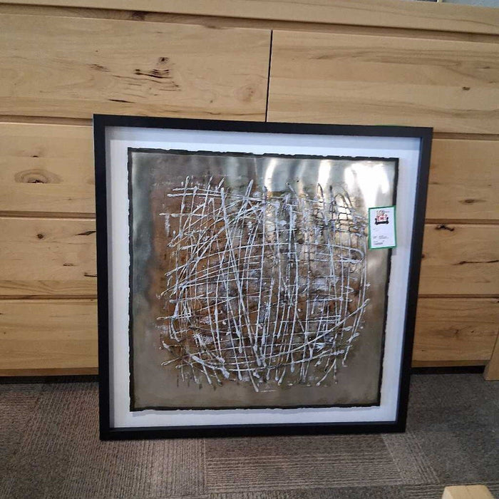 Framed Metal Plate Wall Decor