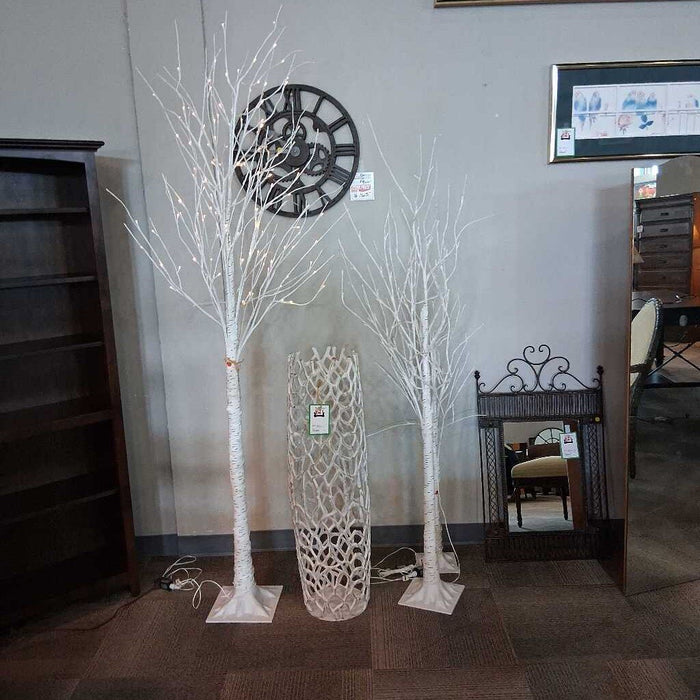 Set of 3 White Trees w/ Lights
