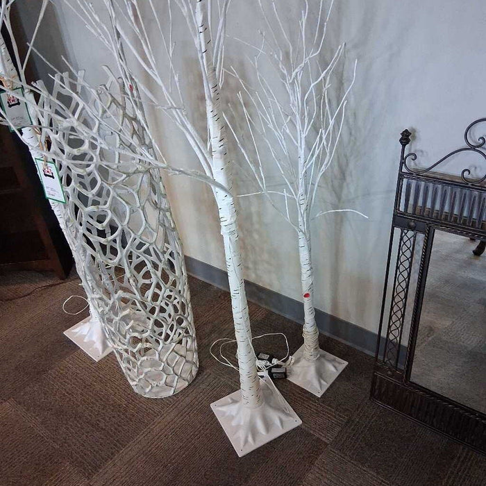 Set of 3 White Trees w/ Lights