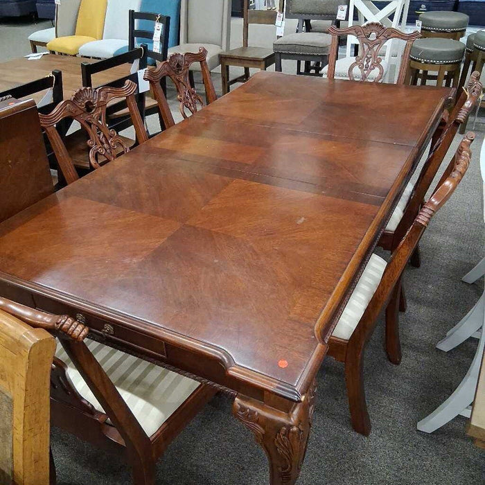 Vintage Cherry Table w/ 2 Leaves 6 Chairs