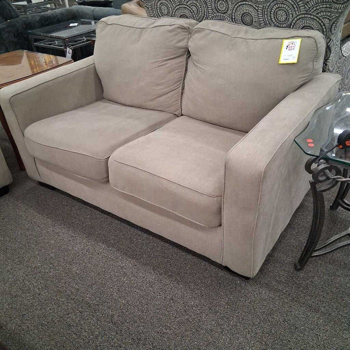 Ashley Beige Fabric Loveseat