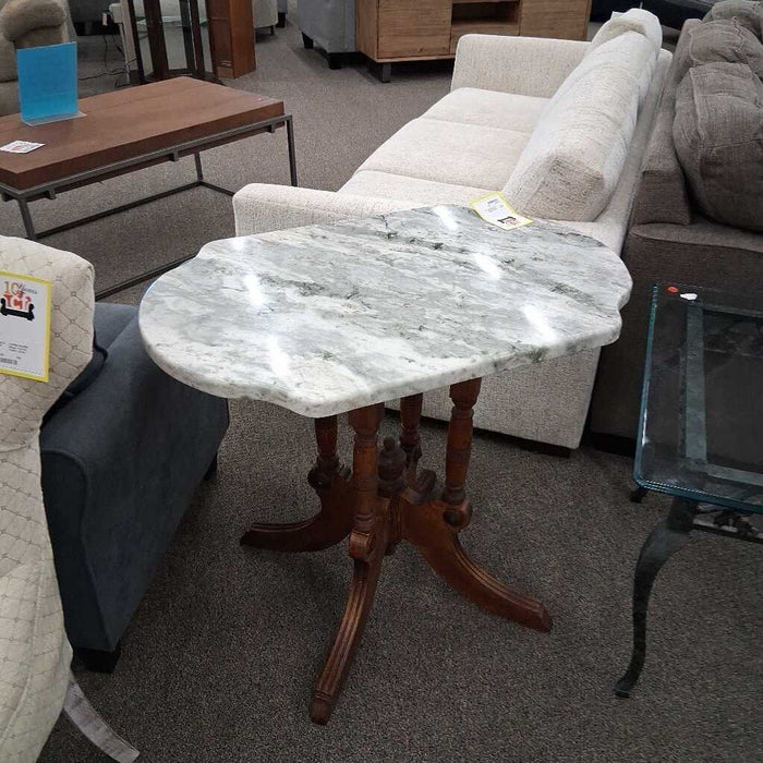 Vintage Marble Top Pedestal Table