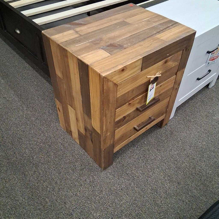 Rustic 3 Drawer Nightstand