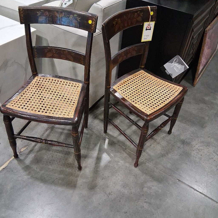 Pair of Black Laquer Chairs