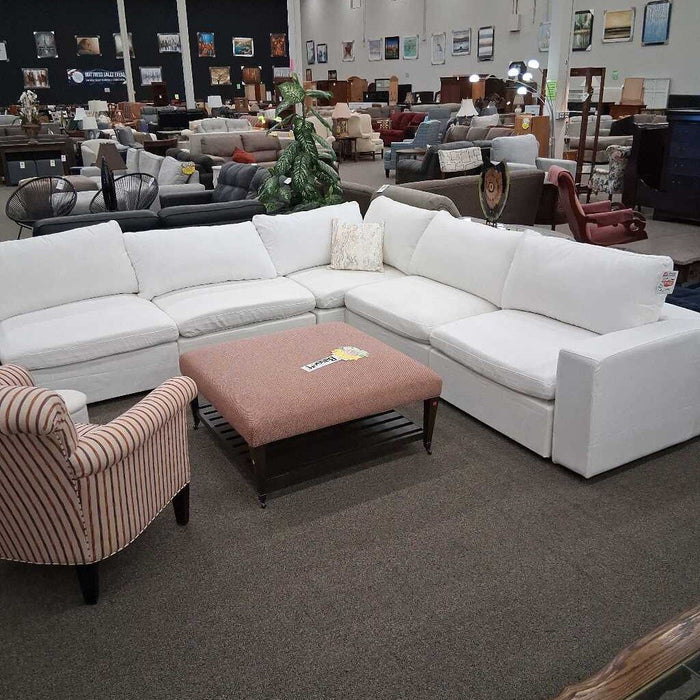 White Modular Sectional w/ Pillows