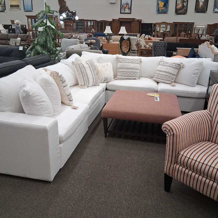 White Modular Sectional w/ Pillows