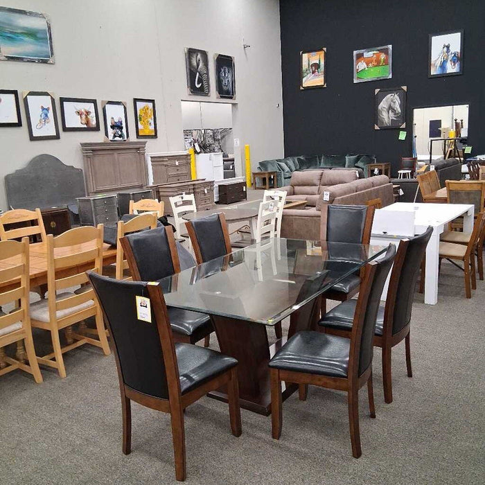 Glass Top Dining Table w/ 6 Chairs