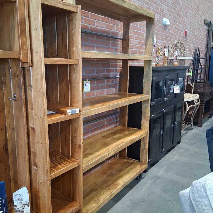 Industrial Wood Shelf on Casters