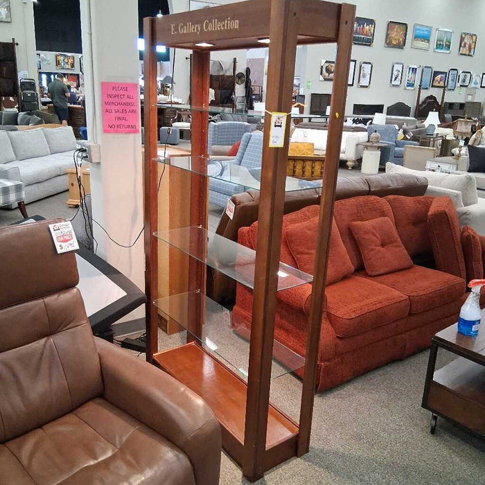 Oak Etagere w/ Glass Shelves
