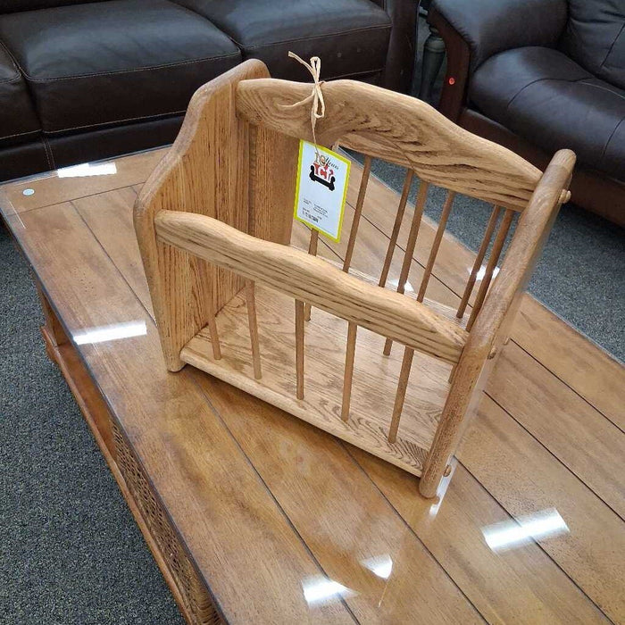 Vintage Oak Magazine Rack