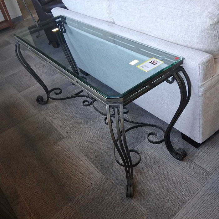 Glass Top Basset Console Table