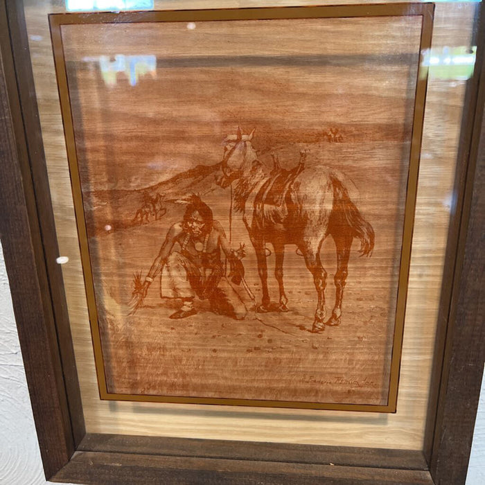 F.Remington Glass Lithograph