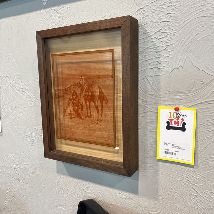 F.Remington Glass Lithograph