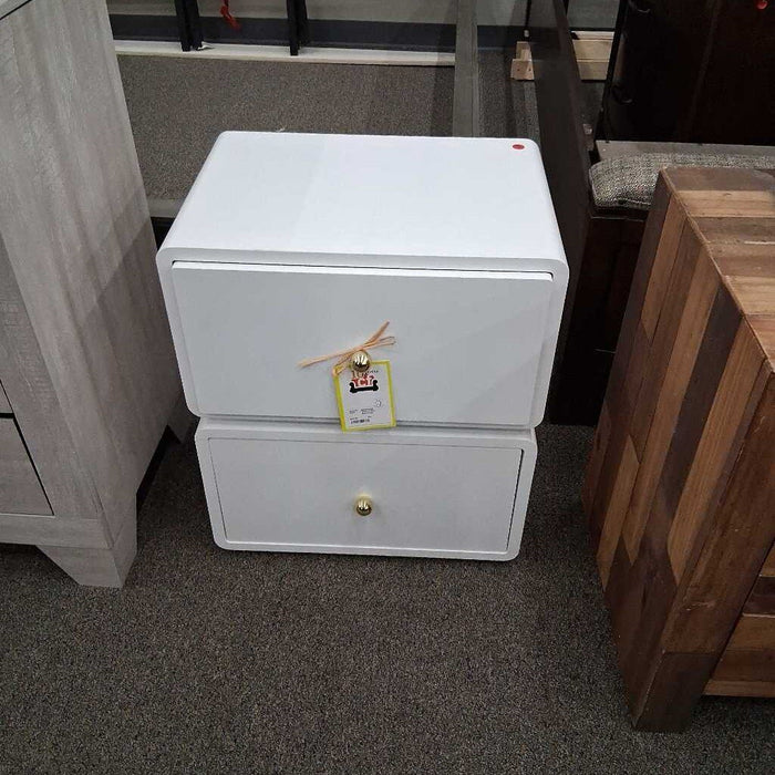 White 2 Dwr Nightstand