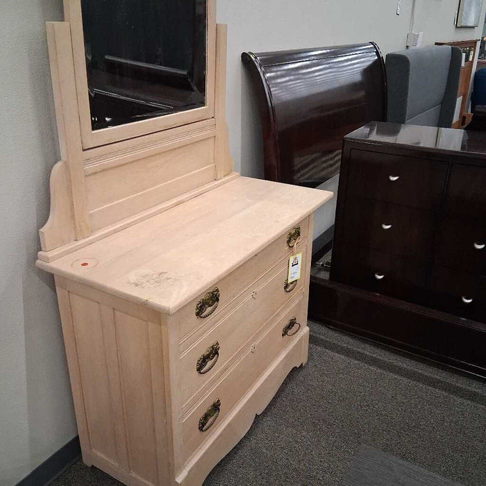 Vintage Natural Dresser w/ Mirror