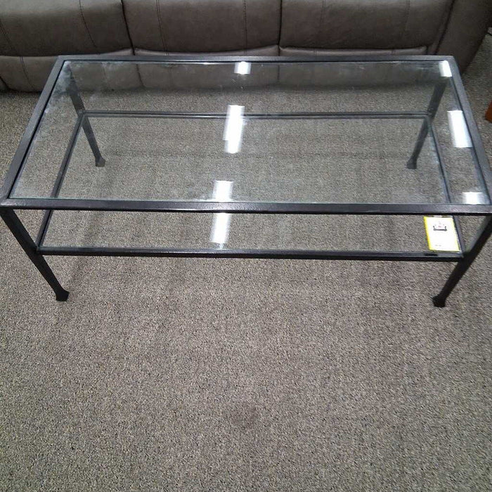 Black Metal Coffee Table w/ Glass