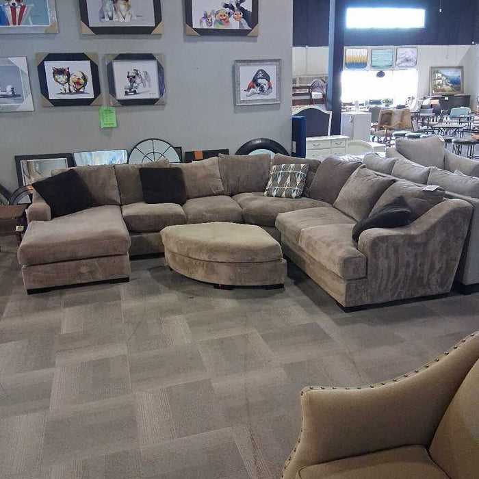 Brown 4pc. Down-fill Sectional
