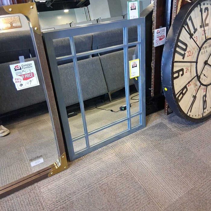 Blue Wood Frame Mirror