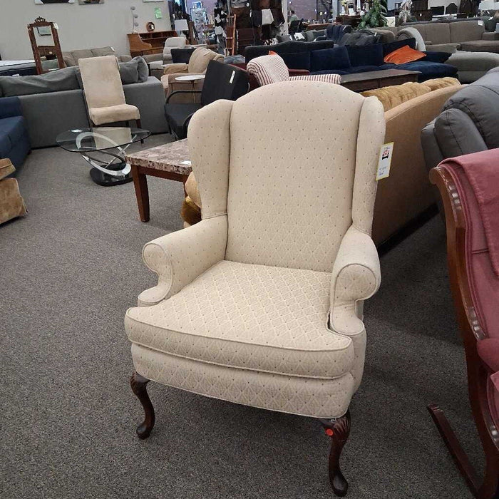 Beige Wingback Chair