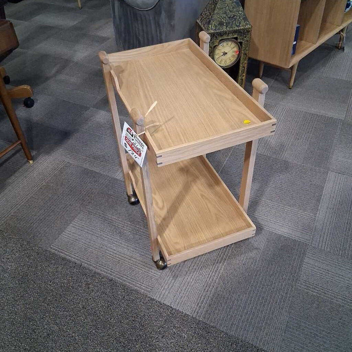 Scan.Des. "Taavi" White Oak Bar Cart