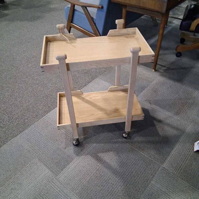 Scan.Des. "Taavi" White Oak Bar Cart