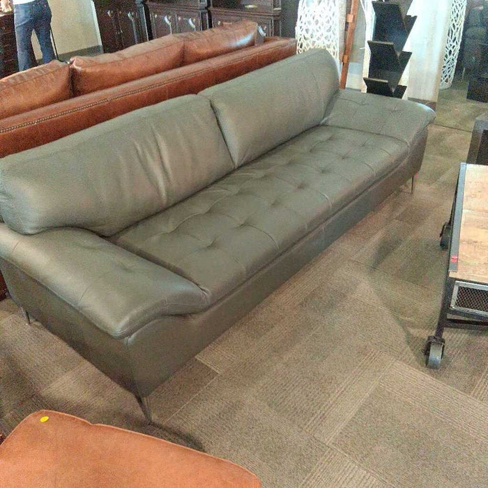 Scan.Des. "Bellini" Gray Leather Sofa