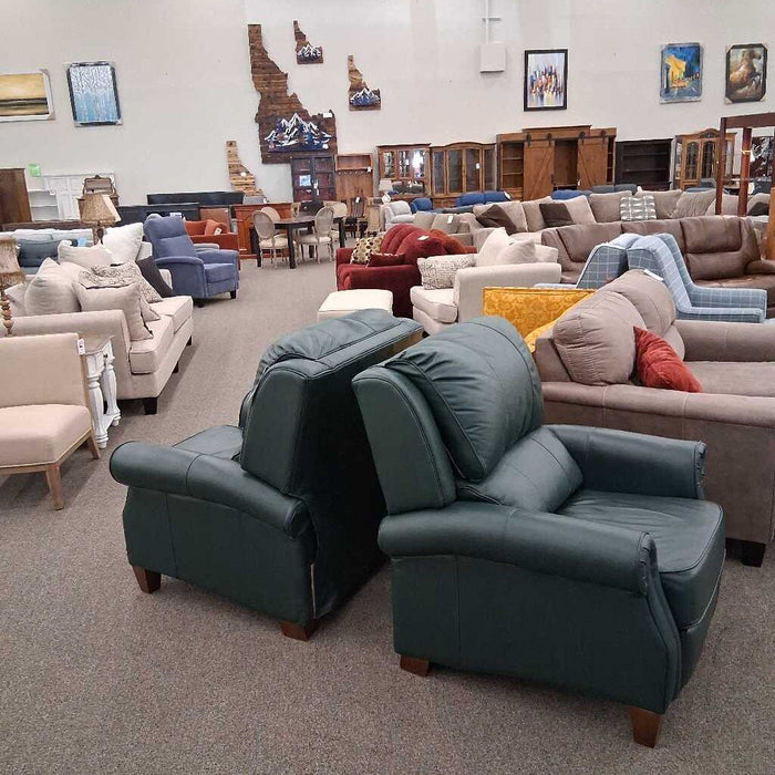 Lazboy "Carleton" Dark Green Leather Recliner